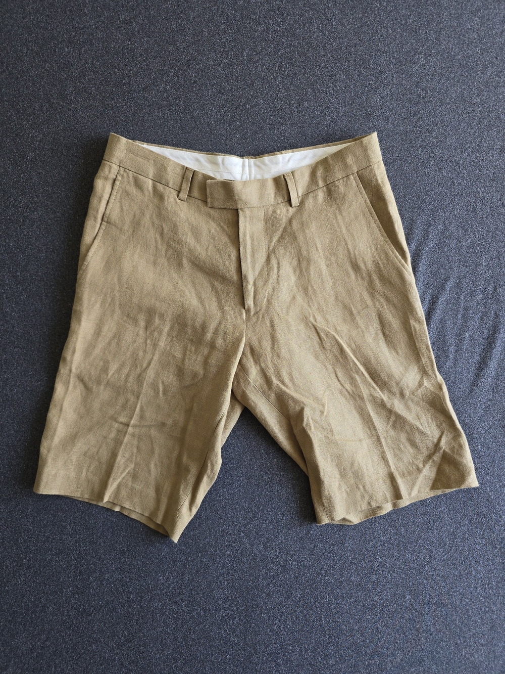 MURANO BAIRD MCNUTT 100% Linen Shorts Men's Size 32 Tan Brown Khaki